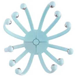 12-Arm Rolling Ball Head Massager Light Blue Bottom
